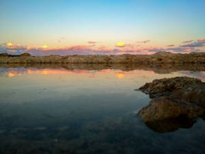 Tunisia Rocky Lake Wallpaper