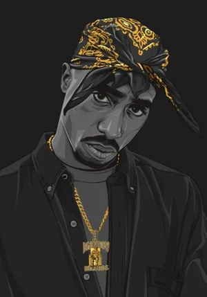Tupac Shakur As A Cartoon Character Wallpaper