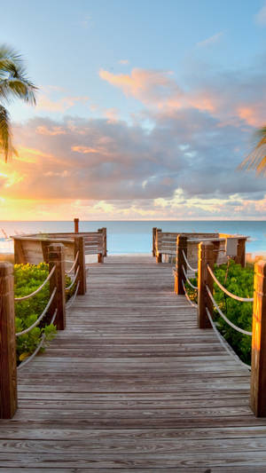 Turks And Caicos Wooden Bridge Beach Wallpaper