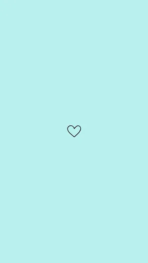 Turquoise Aesthetic Heart Wallpaper