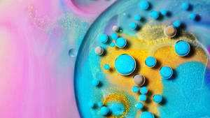 Turquoise Bubble Paint Wallpaper