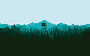 Turquoise Firewatch Tower Wallpaper
