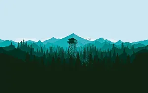 Turquoise Firewatch Tower Wallpaper