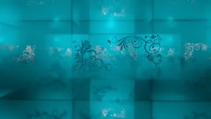 Turquoise Floral Pattern Wallpaper