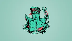 Turquoise Jotaro Kujo Desktop Art Wallpaper