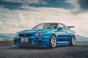 Turquoise Nissan Skyline Gtr R34 Wallpaper