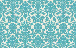 Turquoise Victorian Floral Pattern Wallpaper