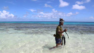 Tuvalu Citizen In Sea Wallpaper