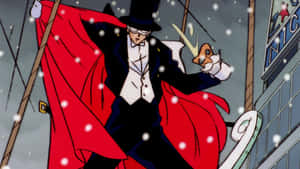 Tuxedo Mask's Iconic Mask Protect Him As He Battles Evil. Wallpaper