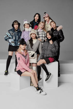 Twice 4k In Winter Clothes Wallpaper