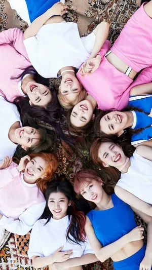 Twice Lying In Circle Wallpaper