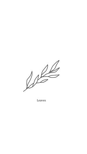 Twig Of Leaves In Cute White Aesthetic Wallpaper