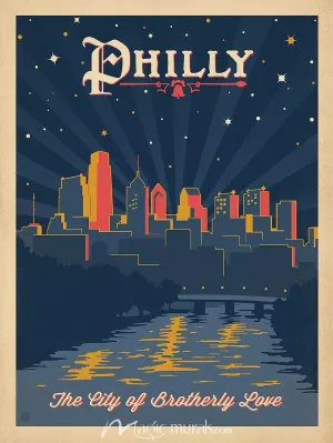 Twilight Illuminates Skyline Of Historic Philadelphia City Wallpaper