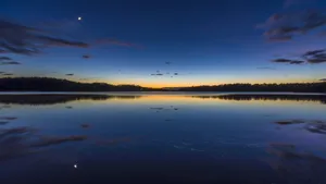 Twilight Lake Reflections Wallpaper