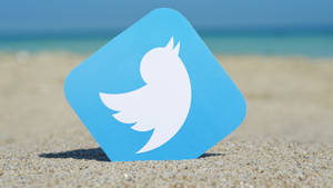 Twitter Logo In The Beach Wallpaper