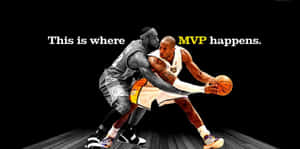 Two Basketball Greats, Lebron James And Kobe Bryant Wallpaper