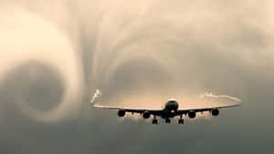 Two Military Jets Soaring Through The Sky. Wallpaper