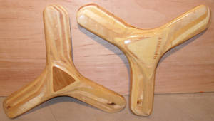 Two Wooden Boomerangs Wallpaper