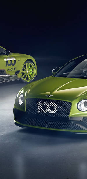 Two Yellow-green Bentley Iphone Wallpaper