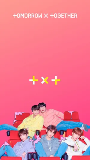 Txt Sitting On Movie Chairs Wallpaper