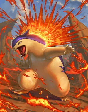 Typhlosion Flaring The Flames Wallpaper
