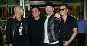 U2 Band Members Together Wallpaper