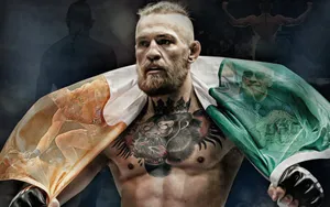 Ufc Mcgregor With Irish Flag Wallpaper