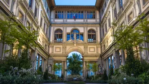 Uffizi Gallery With Trees Wallpaper