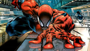 Ultimate Spider-man Swinging Through The City Wallpaper