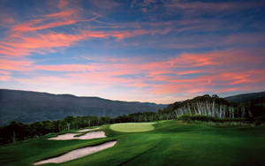 Ultra Hd Golf Blue Red Sky Wallpaper