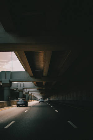 Under The Bridge And Driven Car Iphone Wallpaper