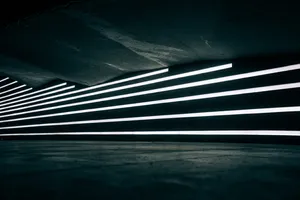 Underground Concrete With Neon Lights Wallpaper