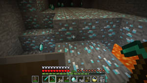 Underground Full Of Minecraft Diamonds Wallpaper