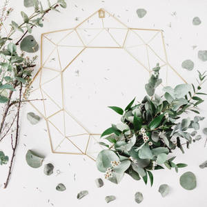 Unfinished Wall Decor Eucalyptus Wreath Wallpaper