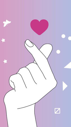 Unicorn Saranghae Finger Heart Wallpaper