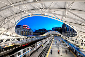 Union Station Curved Ceiling Over Tracks Wallpaper