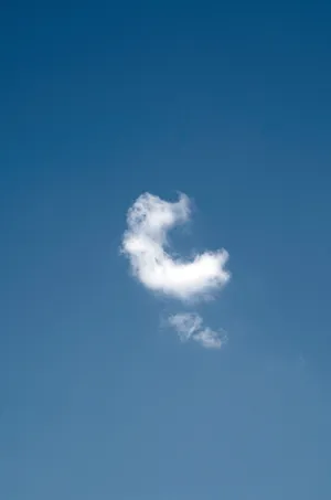 Uniquely Shaped Clouds Form Letter C Wallpaper