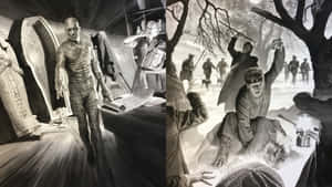 Universal Monsters The Mummy And The Wolfman Wallpaper