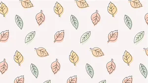 Unleashing The Beauty Of Autumn - Cute Fall Pastel Leaves Wallpaper