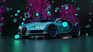 Unlock Your Divine Speed With The Neon Bugatti Wallpaper