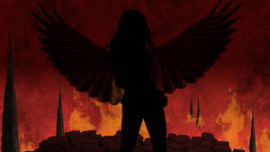 Unveiling Shadows: The Dark Angel In Hell. Wallpaper