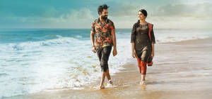 Uppena Aasi And Sangeetha At Addaripeta Beach Wallpaper