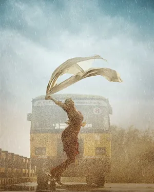 Uppena Bebamma Dancing In Rain Scene Wallpaper