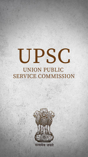 Upsc Text With Logo On Gray Wallpaper