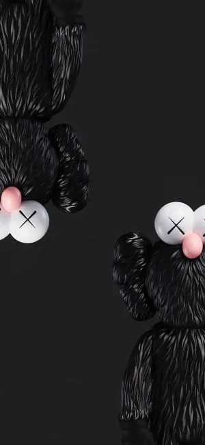 Upside Down Kaws Black And White Wallpaper