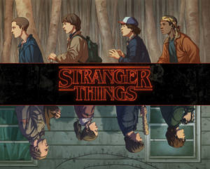 Upside Down Stranger Things Animated Poster Wallpaper