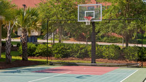 Uptown Outdoor Basketball Court Wallpaper