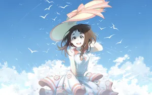 Uraraka Aesthetic Clouds Wallpaper