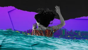 Urban_ Waves_ Collage_ Art Wallpaper