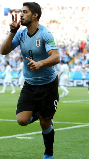 Uruguay Luis Suárez Blue Jersey Wallpaper